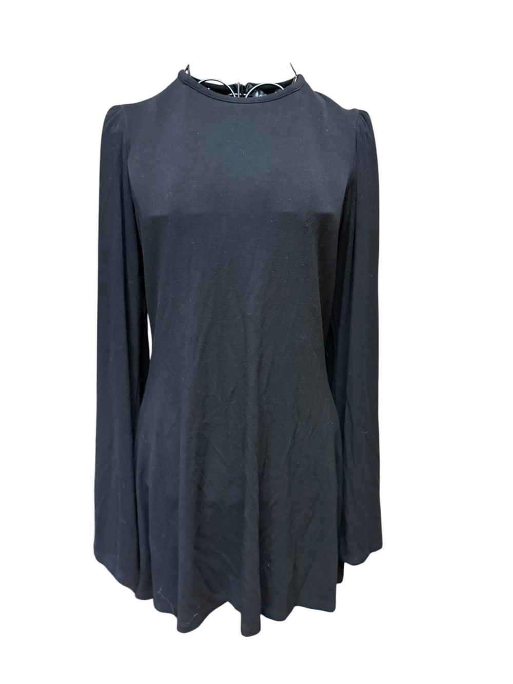 Foxblood Goth Black Bell Sleeve Zipper Dress Large